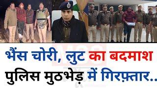 भैंस चोरी, लुट, गैंगस्टर का इनामियां बदमाश Police मुठभेड़ में गिरफ़्तार.. - Etawah Uttar Pradesh