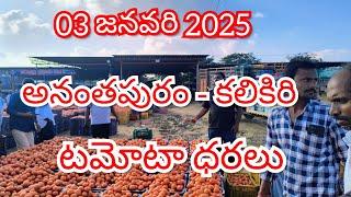 03 జనవరి 2025 // అనంతపురం //కలికిరి //దిగుమతి //🍅🍅🍅టమోటా మార్కెట్ ధరలు