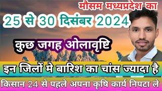 मध्य प्रदेश का मौसम 25 दिसंबर से 30 दिसंबर 2024 तक मान्य KhachrodMandibhav