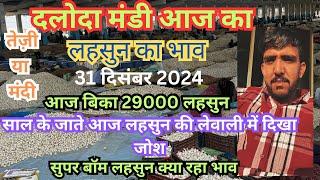 31 दिसंबर 2024 आज के दलोदा मंडी लहसुन के भाव ।today lahsun bhav | daloda mandi lahsun ke bhav |