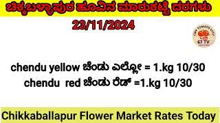 ||ಚಿಕ್ಕಬಳ್ಳಾಪುರ ಹೂವು ಮಾರುಕಟ್ಟೆ||today || ||chikkballapur flower market||23/11/2024