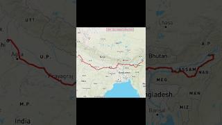 12423/24 Dibrugarh - New Delhi Rajdhani Express Route Map