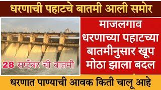 majalgaon dam|Majalgaon dam live update|माजलगाव धरणाची 28 सप्टेंबर ची बातमी आली समोर|माजलगाव धरण