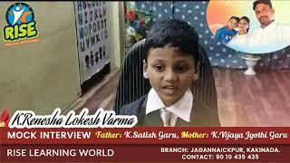 Renesha Lokesh | Mock Interview | Rise Learning World | Kakinada