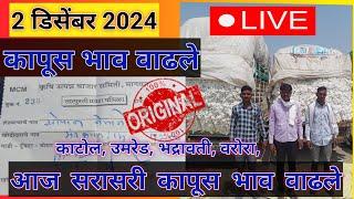 ⭕  2 डिसेंबर 2024| सावनेर कापूस बाजार भाव आजचे|kapus bajar bhav today