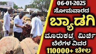 06-01-2025 Monday Byadgi Market chilli rate | Byadgi Market Mirchi Rate |Chilli price