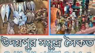 উদয়পুর সমুদ্র সৈকত 😉 কত প্রকারের মাছ দেখ শুধু! 😵 খুব মজা হলো,🤫