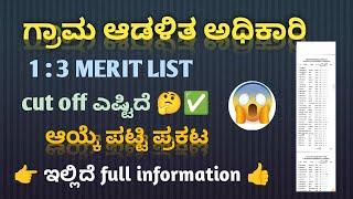 ಹಾವೇರಿ ಜಿಲ್ಲೆ 1:3 village accountant merit list ಆಯ್ಕೆ ಪಟ್ಟಿ ಪ್ರಕಟ haveri