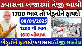 કપાસમાં ઉછાળો | live cotton trading price in BOTAD APMC,kapas Na bhav | 08 January 2025 | Commodity