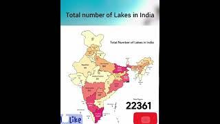 Number of Lakes in each state #india #Map nyn