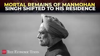 Mortal remains of former PM Manmohan Singh taken from AIIMS to his residence