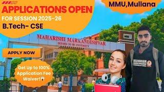 Maharishi Markandeshwar Deemed to be University mullana l MMDU University ll Admission process 2025