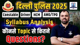 Delhi Police New Vacancy 2025 | DP Constable, Driver, HCM & AWO/TPO Syllabus | Topic Wise Weightage