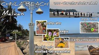 Chivla Beach|Malvan|रापण मासेमारी|मावशीकडे गेलो कणकवलीला| मावशीचे सुंदर गार्डन | चिवला बीच|Sand art