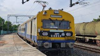 BEML 3 PHASE MEMU 06691 VILLUPURAM - MAYILADUTURAI MEMU SPECIAL DEPARTURE AT PANRUTI RAILWAY STATION