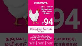 26.11.2024 தஞ்சை நாகை திருவாரூர் மயிலாடுதுறை காரைக்கால் மாவட்ட பிராய்லர் கறிக்கோழி விலை