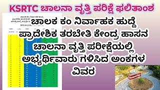 KSRTC ಹಾಸನ ಚಾಲನಾ ವೃತ್ತಿ ಪರಿಕ್ಷೆ ಅಧಿಕ ಮತ್ತು ಕನಿಷ್ಠ ಅಂಕ ಪಡೆದ ಅಭ್ಯರ್ಥಿಗಳೂ