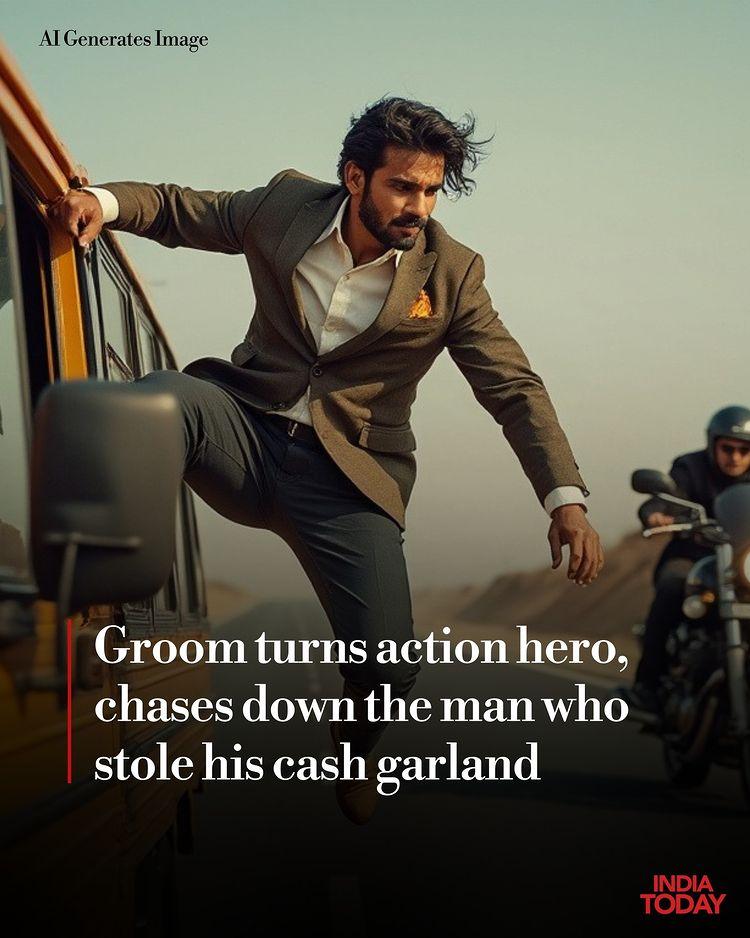 A video of a groom clinging to a moving truck in Uttar Pradesh’s Meerut has gone viral on social media
The drama unfolded during a wedding procession when a man snatched a currency note from the groom's garland and fled the scene
The viral video shows the dramatic pursuit ending with the groom and relatives stopping the vehicle
Link in bio for more details 🔗