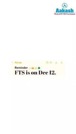 why Fts Matters:Your First step toward iit|best wishes for Fts -Dec 12