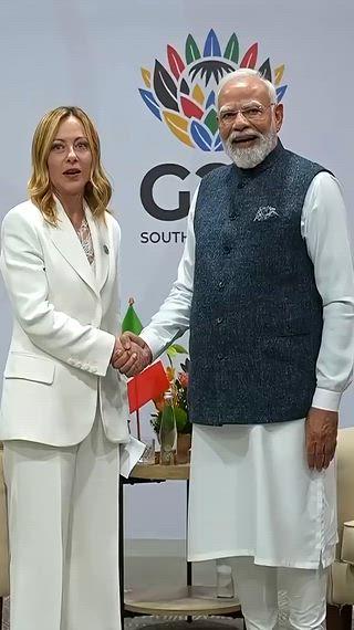 Prime Minister Narendra Modi met Italian PM Giorgia Meloni on the sidelines of the G20 Summit in Johannesburg, South Africa.