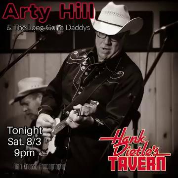 Tonight! Saturday, August 3 at 9pm
• Arty Hill and The Long Gone Daddys - From Baltimore, Md to Central Texas, Arty Hill packs the bars and dance floors with his unique brand of modern Honky Tonk. He sings with an "'everyman' quality…reminiscent of Johnny Cash." (Vintage Guitar Magazine). His songs - marrying the soul of classic country with the wry storytelling of Guy Clark and Townes Van Zandt - have been recorded by the Grammy-nominated Kenny and Amanda Smith Band, Alt-Country pioneer Jason Ringenberg, Rockabilly Queen Bee Marti Brom, and Austin’s Texas Sapphires, among others. His recordings have topped the FAR (Freeform American Roots) chart, and his songs have appeared in two seasons of "Gun it with Bennie Spies" on the Sportsman Channel and in the 2017 movie "I Don't Feel at Home in This World Anymore" starring Elijah Wood.