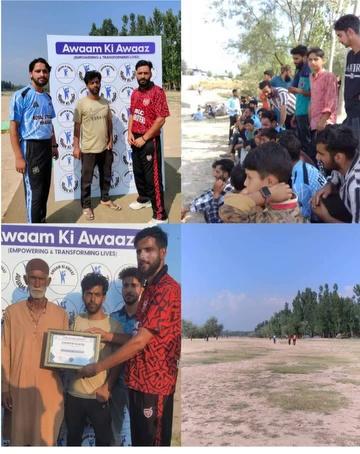 Syed Ali Aali Balkhi RA Cricket Tournament
Organised by Awaam Ki Awaaz Org
MATCH SUMMARY
#Kar_Brothers_Sirnoo Vs #Royal_Strikers_Khaigam
VENUE:-DIERI PULWAMA
Kar Brothers beat Royal Strikers Khaigam comprehensively by 10 Wickets.
Royal Strikers Khaigam batting First were all out on 124 runs in 15.3 overs.
In reply Kar Brothers Sirnoo achieved the feat easily in 9.1 Overs with 10 Wickets in hand.
Umar Kar was adjudged best player of the match for his wonderful Performance,he took Fifer,he took 5 wickets and scored 41 runs
Umer Kar was declared as Man of the Match for his outstanding all-round performance. He scored a blistering 41 runs and took 5 crucial wickets to help his team, Kar Brothers Sirnoo, secure a dominating victory.