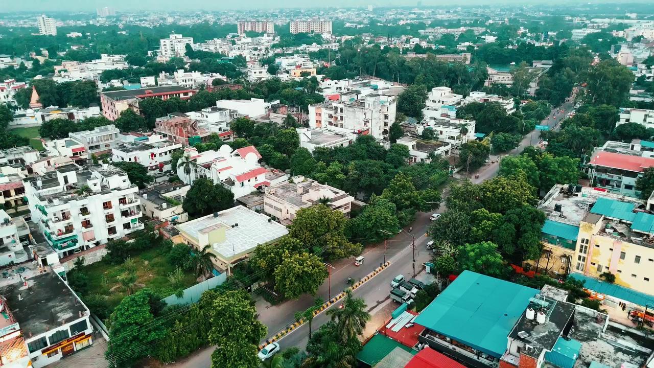 An Aerial View of Mahanagar Lucknow from above....