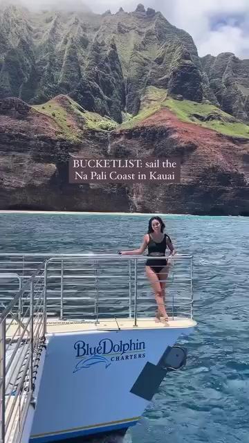 Bucket list goals: sailing along the stunning Na Pali Coast in Kauai!