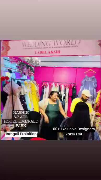 NASHIK MEGA RAKHI & WEDDING SPE. EXHIBITION BY RANGOLI EXHIBITIONS EXCLUSIVE RAKHI & WEDDING EDIT
6TH & 7TH AUG 2024
HOTEL EMERALD PARK Hello NASHIK 60+ ELITE DESIGNERS ALL OVER INDIA WITH THEIR EXTRAORDINARY COLLECTION. Do shop this Rakhi & wedding season with latest fashion Trends in 2024.It’s bigger, it’s better and it’s way more glamorous than ever before!Come, shop in a luxurious environment.
Designer Wear, Bespoke Couture, Sarees, Dresses, Tunics, Gowns, Footwears, Bridal Wear, Real Diamonds, Luxury Jewels, Nightwear, Purses, Accessories, Soft Furnishing, Lifestyle Products & Many More..For more information contact: CONTACT : +91 9923294207 +91 9529279917ENTRY IS FREE Time: 11am to 9pm
