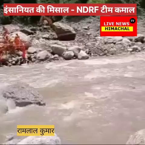 रामपुर के समेज में बादल फटने के बाद से नाले के पार फंसी हुईं थी गाय, NDRF के जवानों ने किया सफल रेस्क्यू