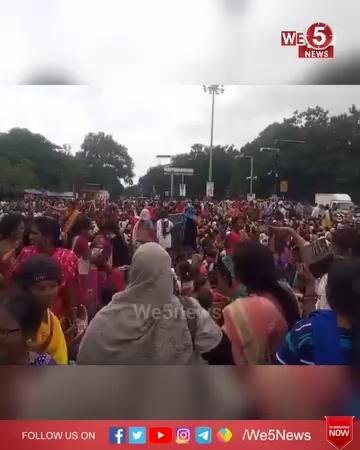 హైదరాబాద్ కోఠి చౌరస్తాలో వేలాది మంది ఆశావర్కర్లు మెరుపు ధర్నా | WE5 NEWS #Hyderabad We5news