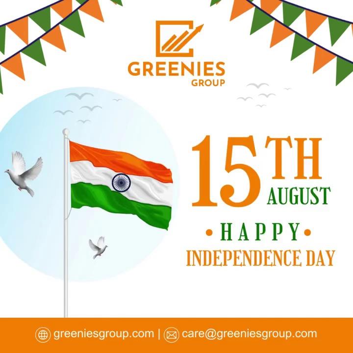 Happy Independence Day! May the values of democracy and freedom continue to guide us towards a brighter future.
Visit website - https://greeniesgroup.com/
Website - https://greeniesgroup.com