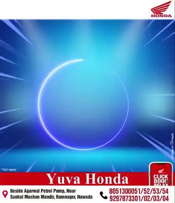 लड़का हो या लड़की
Honda का स्कूटर सबको भाये
फीचर्स है ऐसी की लिए बिना रहा नहीं जाये
.
जी हाँ , अब गाड़ी को भी बनाइये अपनी तरह खुद को स्मार्ट वो भी नयी 𝐇𝐨𝐧𝐝𝐚 𝐀𝐜𝐭𝐢𝐯𝐚 𝐇 𝐒𝐦𝐚𝐫𝐭 के साथ जिसमे मिले आपको स्मार्ट फाइंडर के साथ स्मार्ट लॉक , एलाय व्हील्स ,अपडेटेड फ्यूल इंजेक्शन, 𝐀𝐂𝐆 स्टार्टर और फ्रिक्शन रिडक्शन जैसी फीचर्स वो भी शानदार माइलेज और दमदार स्टाइल के साथ मात्र 𝐑𝐬 𝟓𝟗𝟗𝟗/- रूपए के न्यूनतम डाउनपेमेंट पर
.
आसान लोन प्रक्रिया
आसान मासिक क़िस्त
आसान ब्याज दर
आसान कागज़ी प्रक्रिया
निश्चित उपहार
.
याद रखे, खरीदना है होंडा तो सिर्फ और सिर्फ #𝐘𝐮𝐯𝐚_𝐇𝐨𝐧𝐝𝐚
.
𝐂𝐚𝐥𝐥 𝐮𝐬  𝟖𝟎𝟓𝟏𝟑𝟎𝟎𝟎𝟓𝟏/ 𝟖𝟎𝟓𝟏𝟑𝟎𝟎𝟎𝟓𝟐/ 𝟖𝟎𝟓𝟏𝟑𝟎𝟎𝟎𝟓𝟑/ 𝟖𝟎𝟓𝟏𝟑𝟎𝟎𝟎𝟓𝟒
𝐕𝐢𝐬𝐢𝐭 𝐒𝐡𝐨𝐰𝐫𝐨𝐨𝐦: 𝐁𝐞𝐬𝐢𝐝𝐞 𝐀𝐠𝐚𝐫𝐰𝐚𝐥 𝐏𝐞𝐭𝐫𝐨𝐥 𝐏𝐮𝐦𝐩, 𝐍𝐞𝐚𝐫 𝐒𝐚𝐧𝐤𝐚𝐭 𝐌𝐨𝐜𝐡𝐚𝐧 𝐌𝐚𝐧𝐝𝐢𝐫, 𝐑𝐚𝐦𝐧𝐚𝐠𝐚𝐫, 𝐍𝐚𝐰𝐚𝐝𝐚
.
.
.