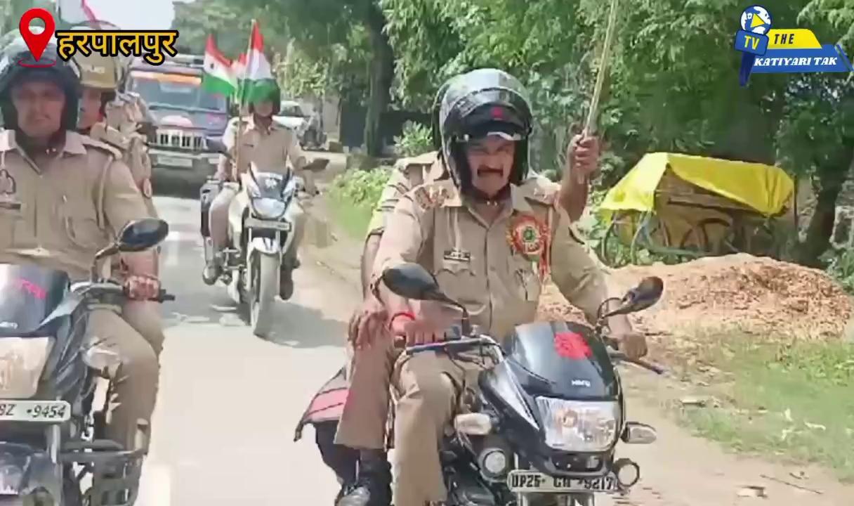 अरवल थाना पुलिस ने निकाली बाइक तिरंगा रैली।