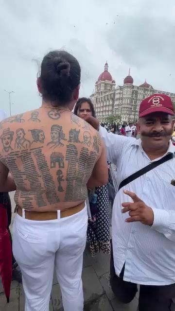 Kargil & Pulwama Soldiers name written on his Back