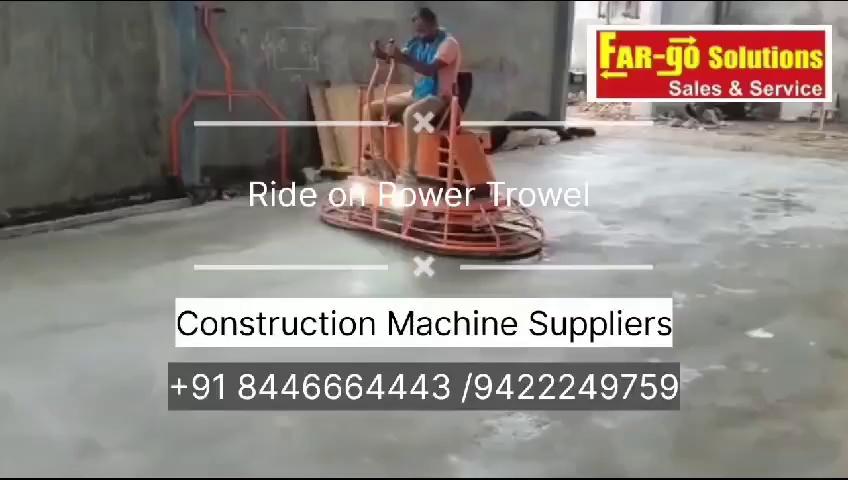 "Ride On Power Trowel"Far-go-Solutions provide all types of Construction machinery all over India & Maharashtra Call us for more details: +91 8446664443 / 9422249759 Address: Office no 2, Alkapuri Apartment, opp. taj hotel, Prashant Nagar, Pathardi Phata, Nashik, Maharashtra 422010