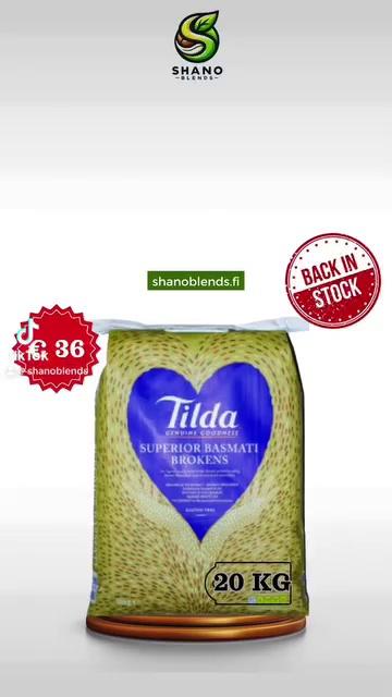 පිස්සු නෑ හොදේ….!
Stop the presses! Tilda Broken Basmati is back in stock at Shano Blends in Finland! Time to get your rice on.