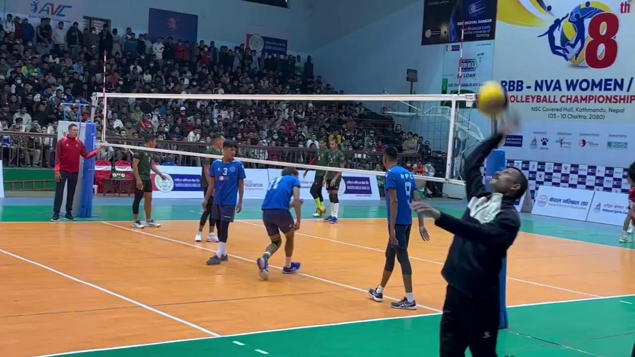 NPC Vs Army | Nepal Police Club Vs Tribhuvan Army Club | Rabin Chand Vs Captain Man Bahadur Shrestha | RBB- NVA Volleyball League Kathmandu Nepal |