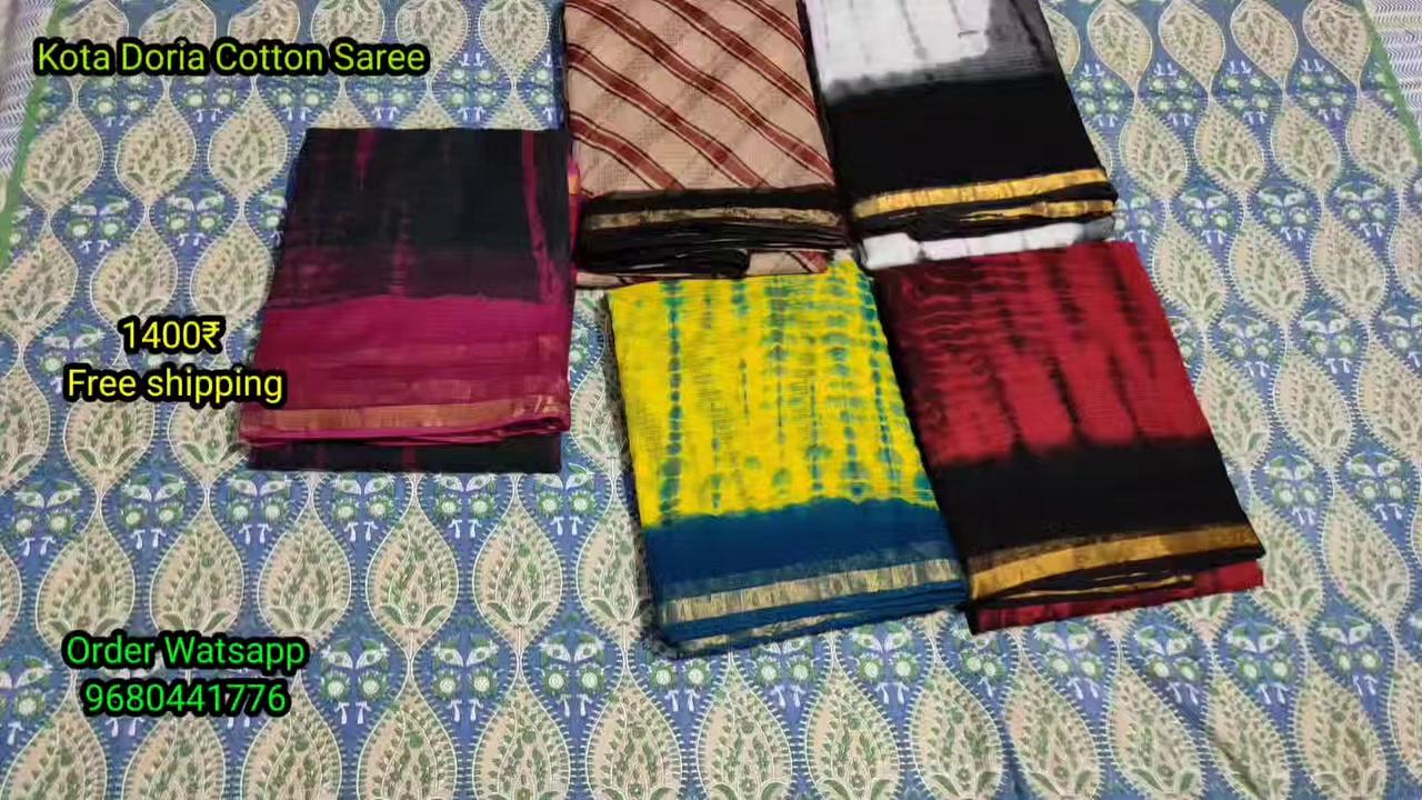 Beautiful Kota Doria Cotton saree New Collection ।। Hand block print sarees ।। Free shipping all india