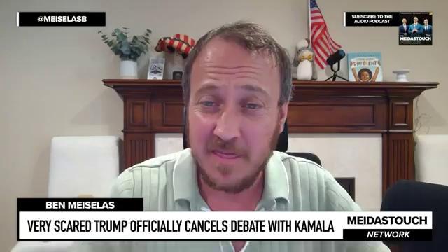 MeidasTouch host Ben Meiselas reports on the breaking news that Donald Trump has canceled all debates with Vice President Kamala Harris.