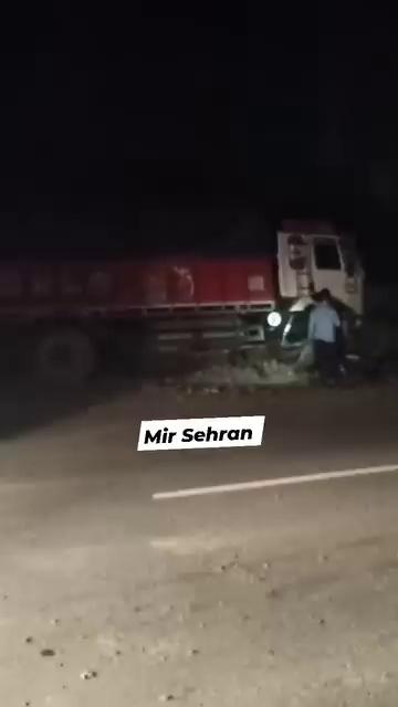 Accident at Seri Ramban a canter truck skid into the drain ...