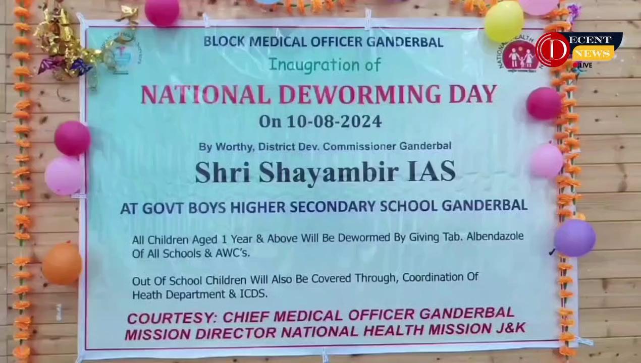 Additional Deputy Commissioner Ganderbal,Mr Gulzar Ahmad JKAS today inaugurated National De-worming Day by administering De-worming drug to children.