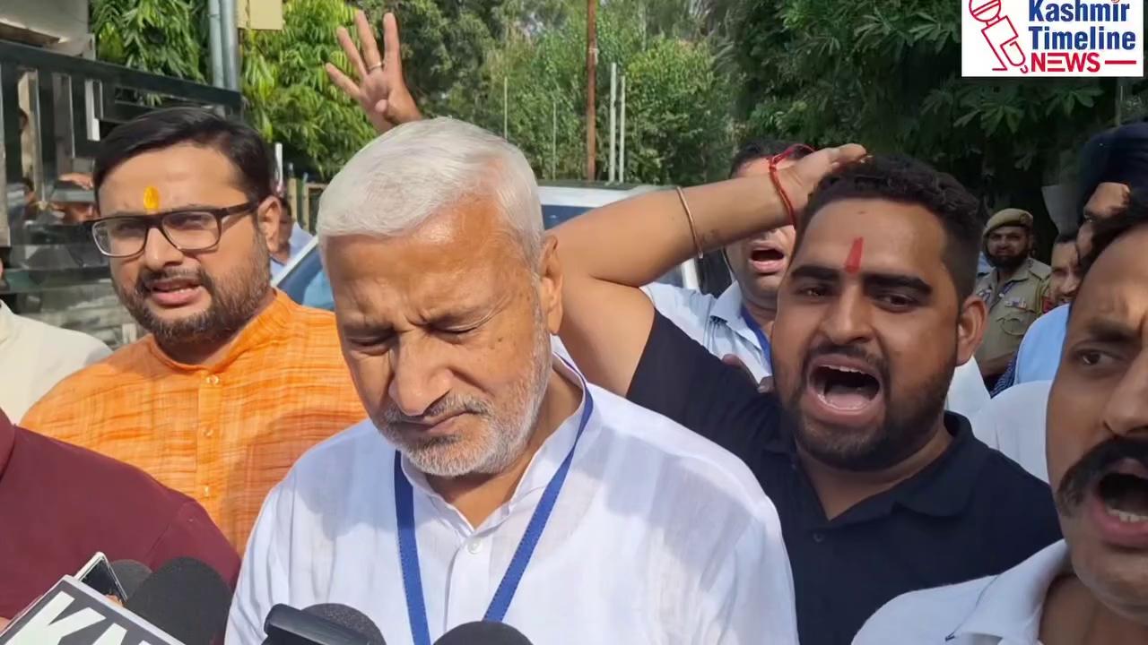 Sham Lal Sharma thanked voter after he won Jammu North Seat .