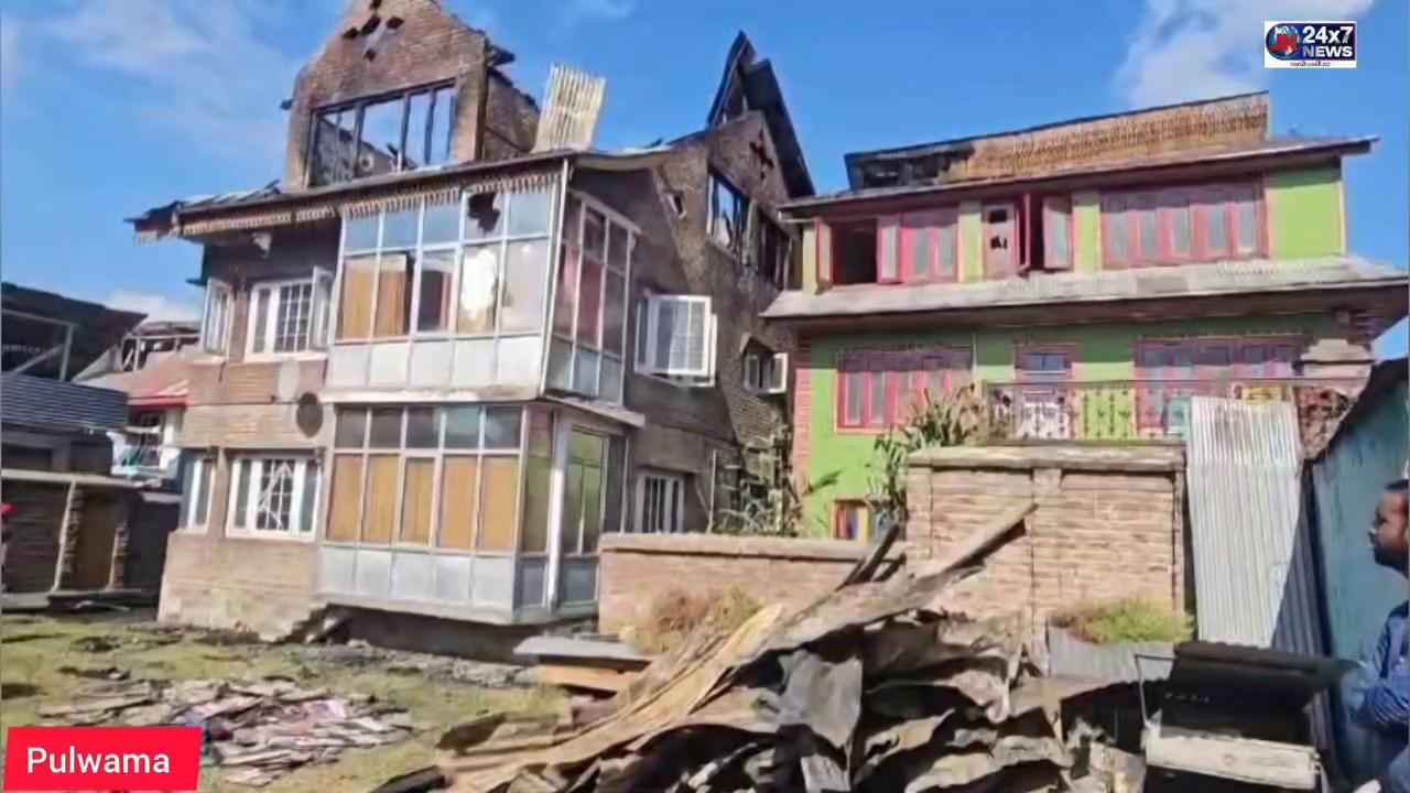 Two residential houses damaged in a fire incident yesterday evening damaging house of Gowhar Ahmad fully and his neighbor's house partially in Rajpora area of district pulwama.