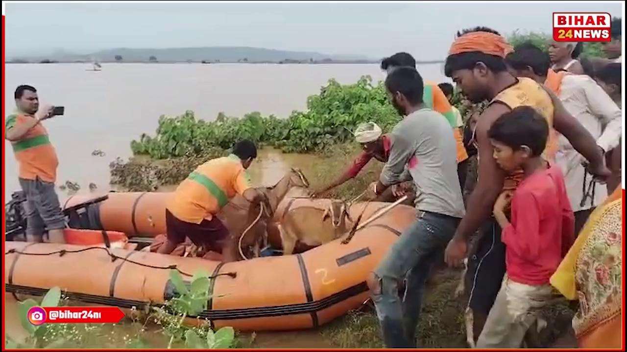 रोहतास के सोन नद में फंसे दर्जनों ग्रामीण, सुरक्षित निकालने में जुटी NDRF की टीम