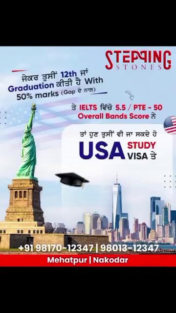 Visa Expert
.
Study and work in Canada
/UK
/USA
New Zealand
/Australia
/Europe
/Singapore
.
Visit us at:- *Mahinder Complex, opp. Union Bank, Noormahal Road, Nakodar Branch
.
*Near Bus Stand, Jagraon Road, Mehatpur Branch
.
Contact No. 98013-12347,
70094-13793
.