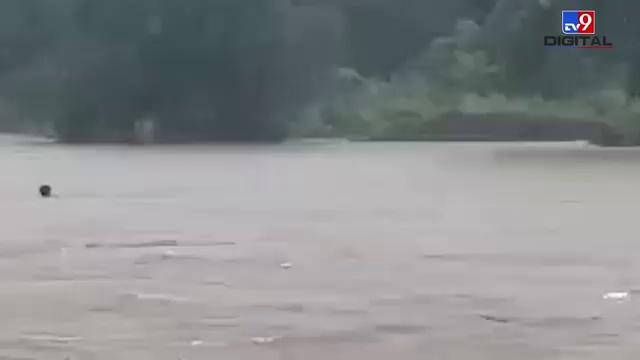 Raigarh के एक व्यक्ति को बहती नदी में बचाया गया...