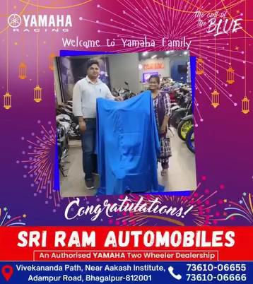 Congratulations and Welcome to the Yamaha Family!
Another happy customer with their new Yamaha bike!
Visit us at our new address: Vivekananda Path, Near Aakash Institute, Adampur Road, Bhagalpur.