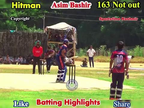 Asim Bashir Hits Blistering TON in Kupwara Forest League. He fired unbeaten 163 runs. #watch full highlights.