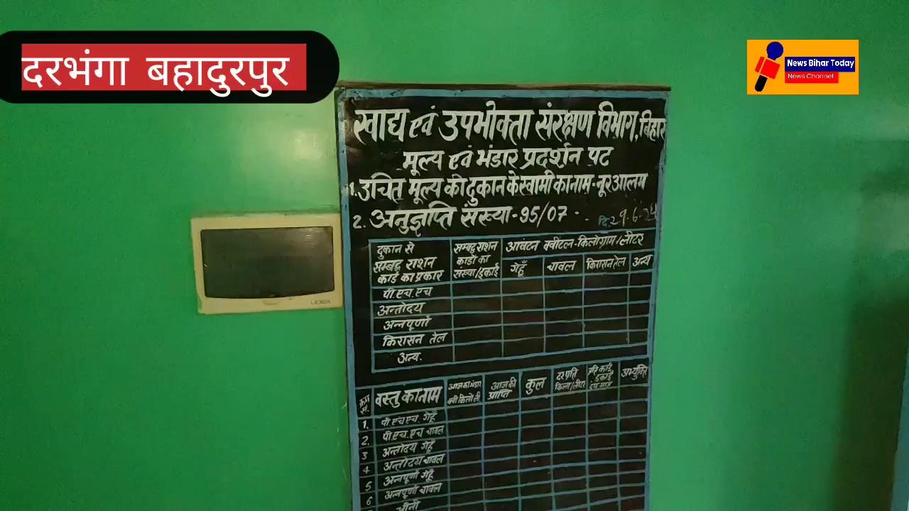 दरभंगा बहादुरपुर आपूर्ति पदाधिकारी पर जन वितरण विक्रेता मोहम्मद नूर आलम ने खराब सड़ा हुआ अनाज देने का लगाया गंभीर आरोप